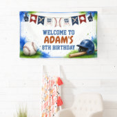 Waterverf honkbal verjaardagsfeest banner (Insitu)