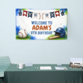 Waterverf honkbal verjaardagsfeest banner (Beurs)