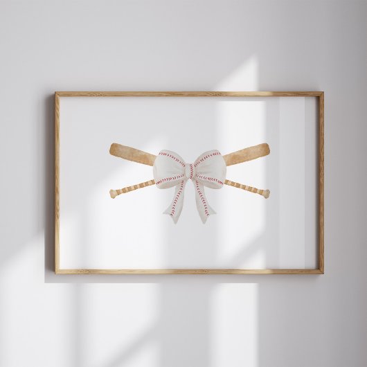 waterverf honkbalknuppel en boog poster