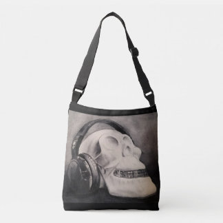 Waterverf Hoofdtelefoon Kruislijm Canvas tas