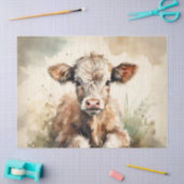  Waterverf Hoogland Kalf koe ontkoppeling Tissuepapier (Craft)