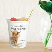 Waterverf Hoogland Koe Calf Baby Boho Pampas Papieren Bekers