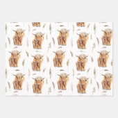 Waterverf Hoogland Koe en Kalf Inpakpapier Vel (Voorkant 3)