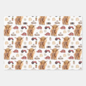 Waterverf Hoogland Koe en Kalf Inpakpapier Vel (Voorkant)