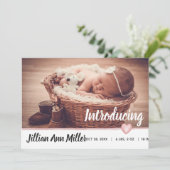 Waterverf Hoorkondiging geboorte Kaart (Staand voorkant)