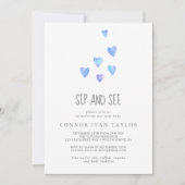 Waterverf Hoorst babyjongen Sip en zie Uitnodiging (Voorkant)