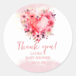 Waterverf Hoorst Kleine Lieverd Baby shower Ronde Sticker