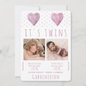 Waterverf hoort Twins Girl aankondiging (Voorkant)