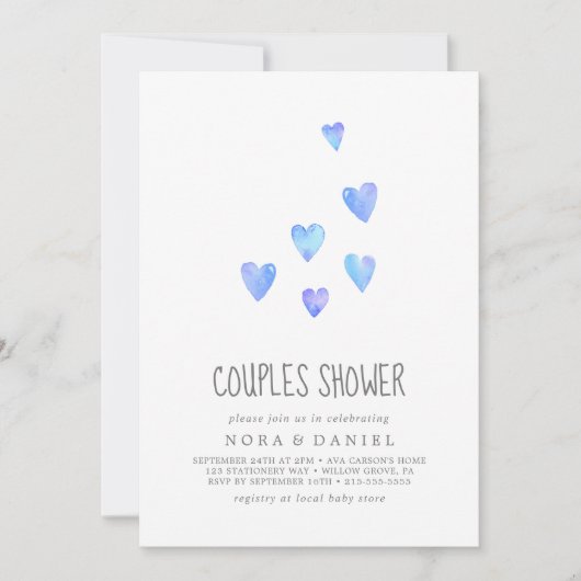 Waterverf HoortGE PARTIJEN Showuitnodiging Kaart (Voorkant)