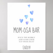 Waterverf Hoots Boy Baby shower Mam-osa Bar Sign Poster (Voorkant)