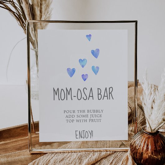 Waterverf Hoots Boy Baby shower Mam-osa Bar Sign Poster