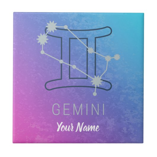 Waterverf Horoscope van de dierentuindister Tegeltje (Voorkant)