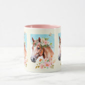 Waterverf Horse and Flowers Keramisch Mok (Midden)
