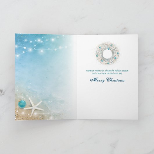 Waterverf Horse Art Beach Kerstmis Feestdagen Kaart (Binnen)