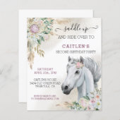 Waterverf Horse Head Boho Floral Birthday (Voorkant / Achterkant)