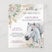 Waterverf Horse Head Boho Floral Birthday (Voorkant)