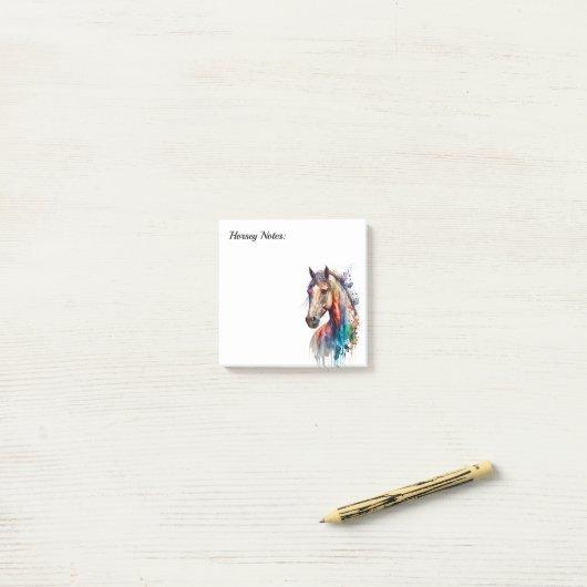 Waterverf Horse Lover Gepersonaliseerd Post-it Not Post-it® Notes (Op bureau)