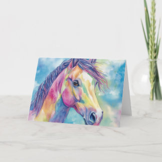 Waterverf Horse Note Kaart leeg van binnen