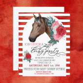 Waterverf Horse Thoroughbred Derby Party Red Rose