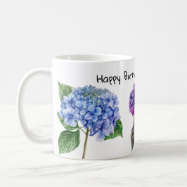 Waterverf hortensia bloemen koffiebekers koffiemok