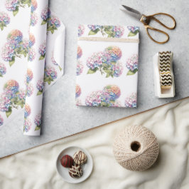 Waterverf Hortensia Bloemmotief Inpakpapier
