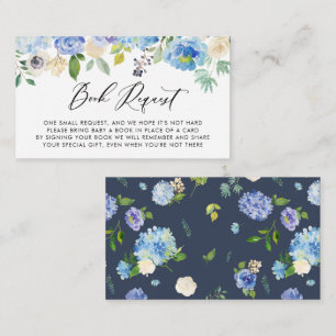 Waterverf hortensia en anemoon boeken voor Baby Informatiekaartje