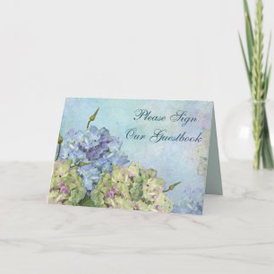 Waterverf Hortensia Floral - Sign Guestbook Kaart