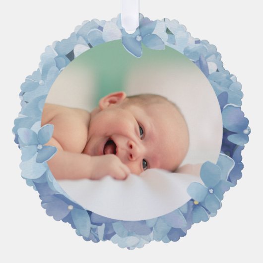 waterverf hortensia lijst Dopen bedankje Ornament Kaart (Voorkant)