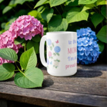 Waterverf Hortensia Mok - Voor de moeder ben ik zo