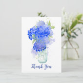 Waterverf Hortensia Mooie Blauwe Bloem Bedankt (Staand voorkant)