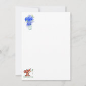 Waterverf Hortensia Mooie Blauwe Bloem Bedankt (Achterkant)