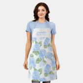 Waterverf Hortensia Naam Schort (Gedragen)