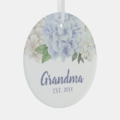 Waterverf hortensia nieuwe oma glas ornament (Voorkant Rechts)