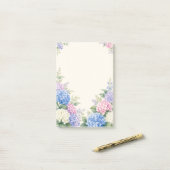 Waterverf Hortensia Tuin Post-it® Notes (Op bureau)