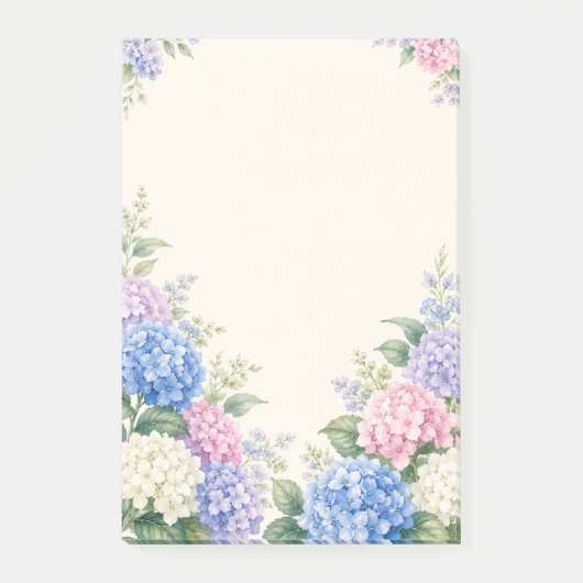 Waterverf Hortensia Tuin Post-it® Notes (Voorkant)