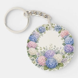 Waterverf Hortensia Tuin Sleutelhanger