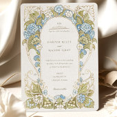 Waterverf Hortensia's Arts & Crafts Wedding Kaart
