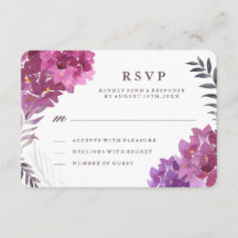 Waterverf Hortensia's en Botanicals RSVP-kaart