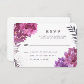 Waterverf Hortensia's en Botanicals RSVP-kaart RSVP Kaartje (Voorkant / Achterkant)