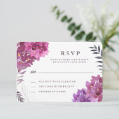 Waterverf Hortensia's en Botanicals RSVP-kaart RSVP Kaartje (Staand voorkant)