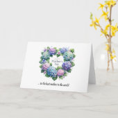 Waterverf hortensia's hartkrans Moederdag Kaart (Gele Bloem)