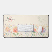 Waterverf Hortensia's in Pastel Bloom Bureaumat (Keyboard & Muis)