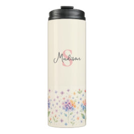 Waterverf Hortensia's - Pastelbloesems Thermosbeker