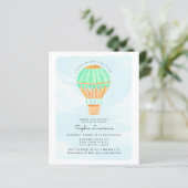 Waterverf Hot Air Ballon Baby shower (Staand voorkant)