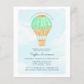Waterverf Hot Air Ballon Baby shower (Voorkant)