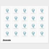 Waterverf Hot Air Ballon Baby shower Hartelijk dan Vierkante Sticker (Vel)