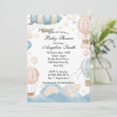 Waterverf Hot Air Ballon Baby shower Kaart (Staand voorkant)