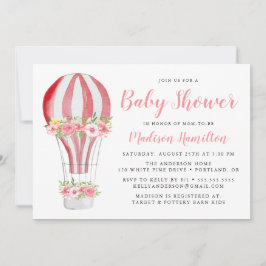 Waterverf Hot Air Ballon Baby shower Kaart