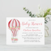 Waterverf Hot Air Ballon Baby shower Kaart (Staand voorkant)