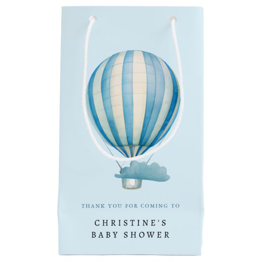 Waterverf Hot Air Ballon Baby shower Klein Cadeauzakje (Voorkant)